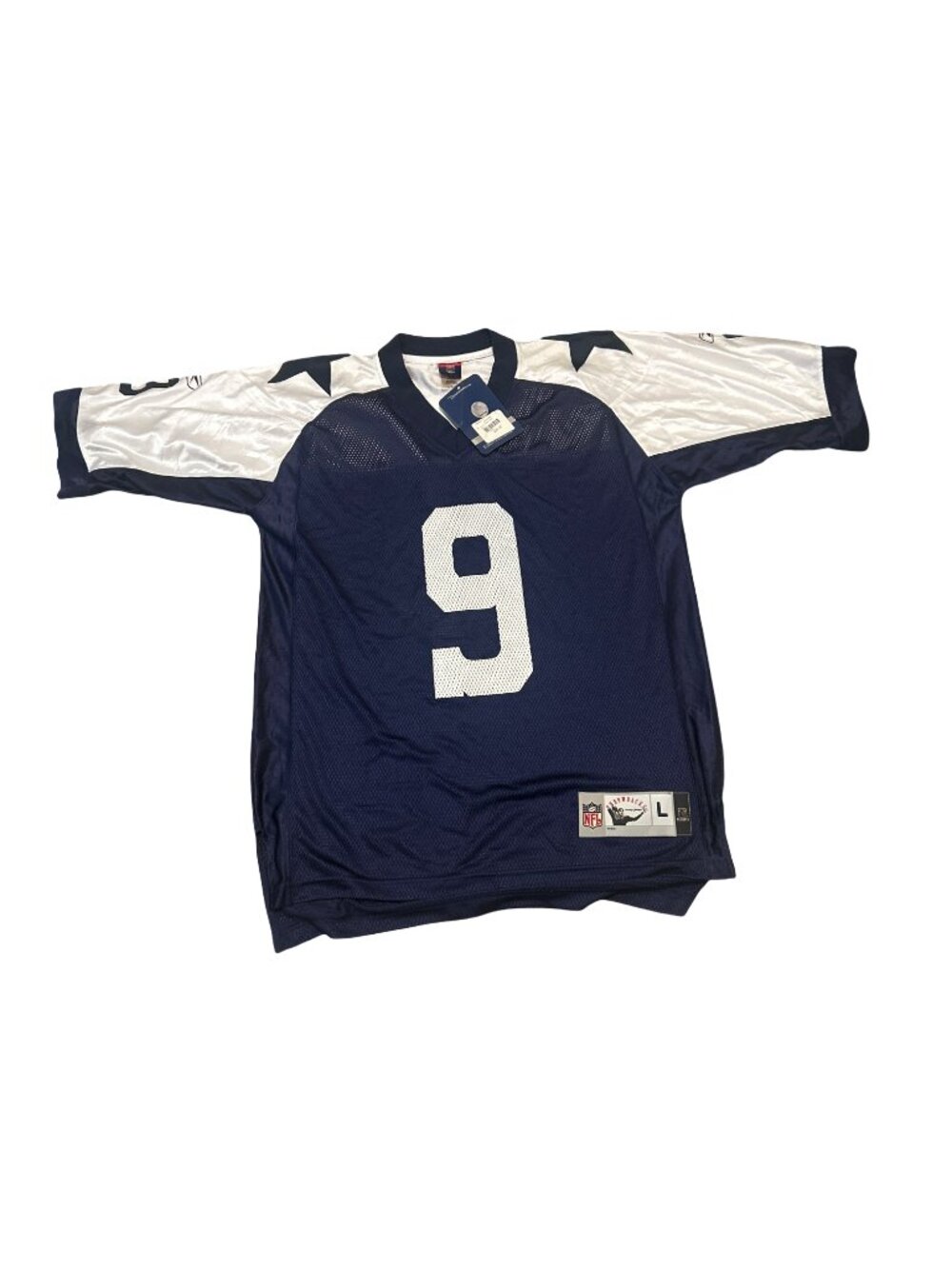 Dallas Cowboys Tony Romo 9 Mens Large Throwback Alternate Jersey Navy Blue NWT